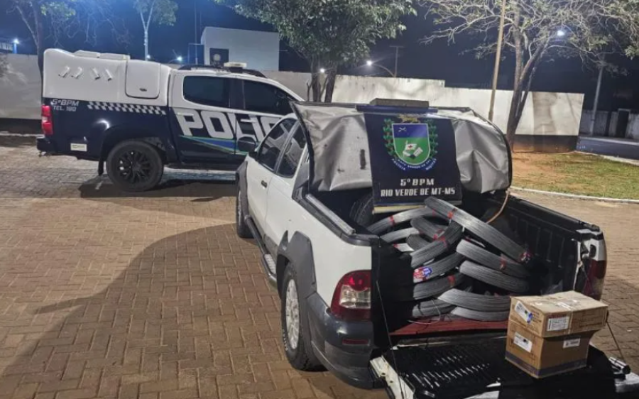 Polícia Militar de Rio Verde (MS) intercepta veículo com carga de suposto golpe aplicado 