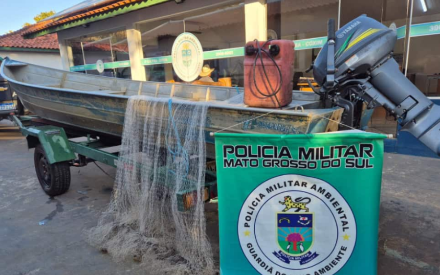 Dupla é autuada por pesca predatória no Rio Taquari após flagrante durante fiscalização da PMA