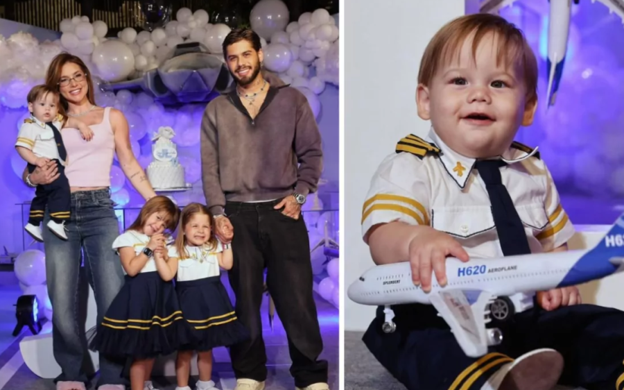 Virgínia e Zé Felipe se reencontram no mesversário do filho