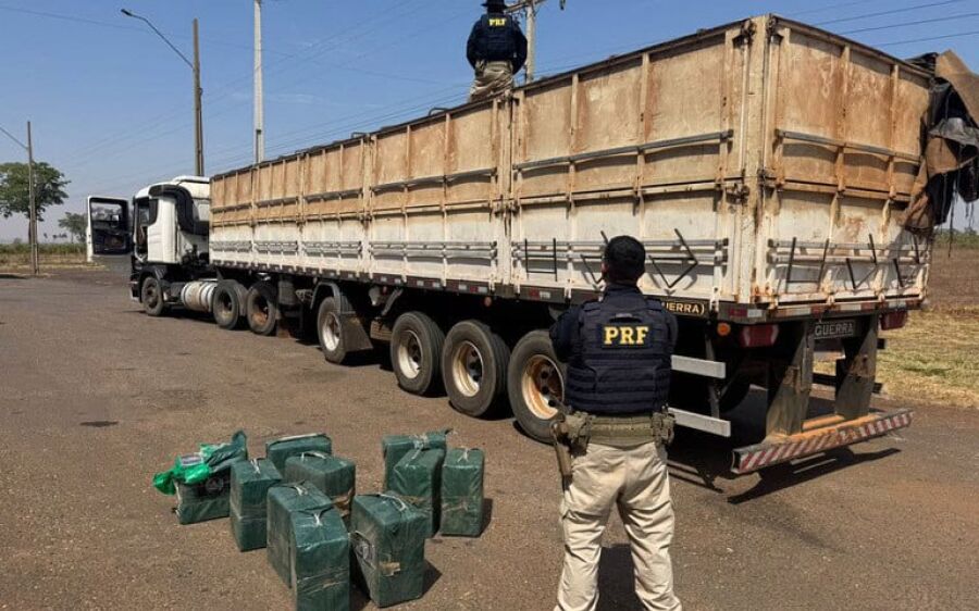 Polícia apreende 329 kg de cocaína em caminhão durante fiscalização na BR-158 em Paranaíba
