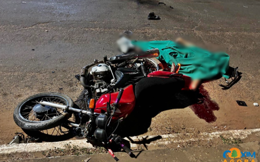 Homem morre em colisão entre motocicleta e caminhonete em avenida de Coxim
