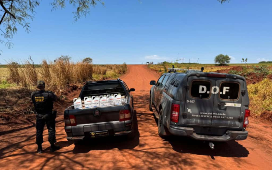 DOF apreende veículo com 460 litros de defensivos agrícolas contrabandeados em reserva indígena
