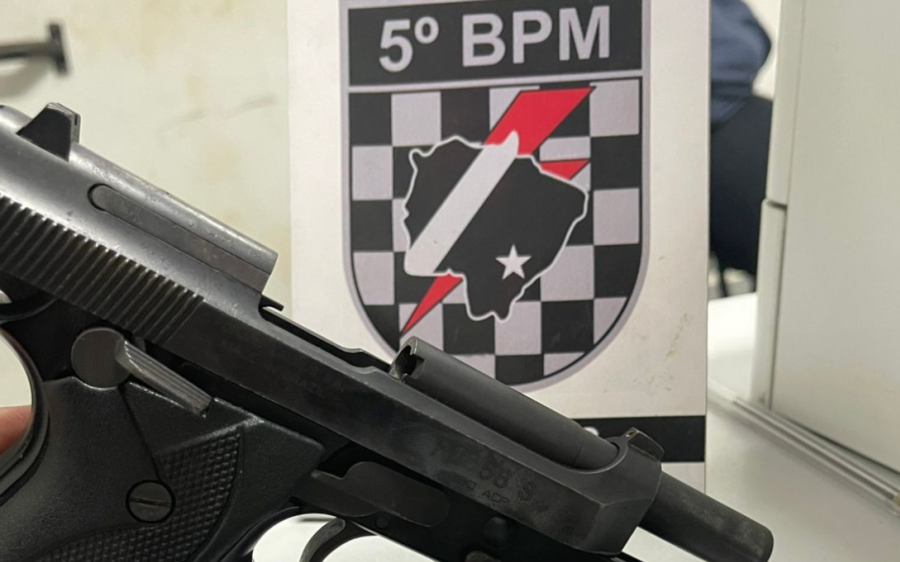 Polícia Militar apreende pistola durante abordagem em Coxim
