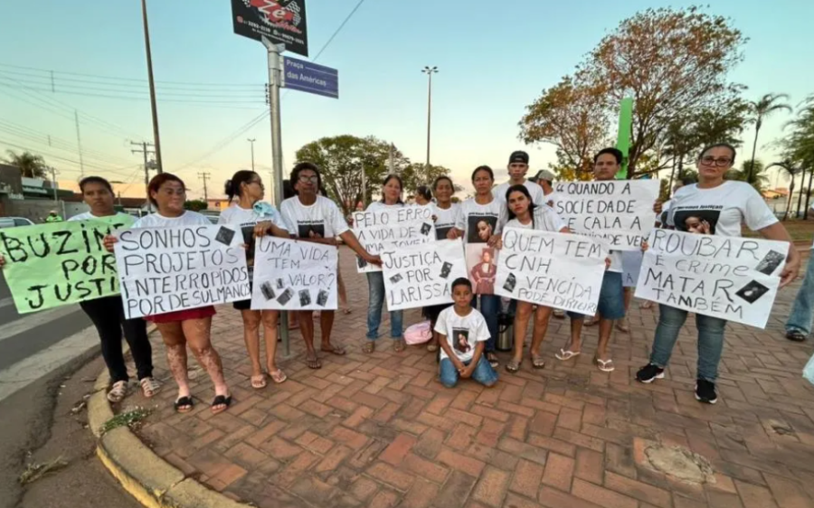 Ato pede justiça pela morte da jovem Larissa em Rio Verde de Mato Grosso