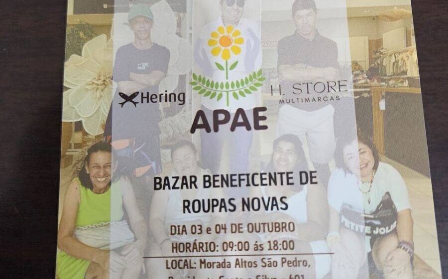 Moda e solidariedade: APAE realiza bazar beneficente de roupas novas em Coxim