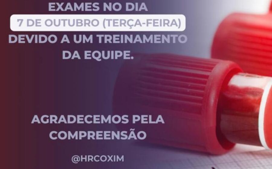 Hospital Regional de Coxim suspende coletas de exames nesta terça-feira (7) 