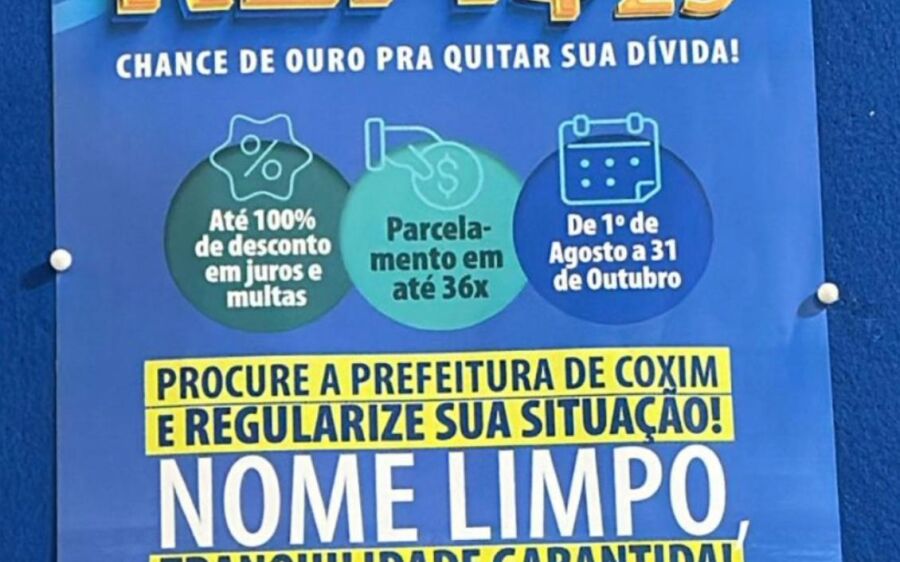        Últimos dias para regularizar débitos: Refis de Coxim entra na reta final