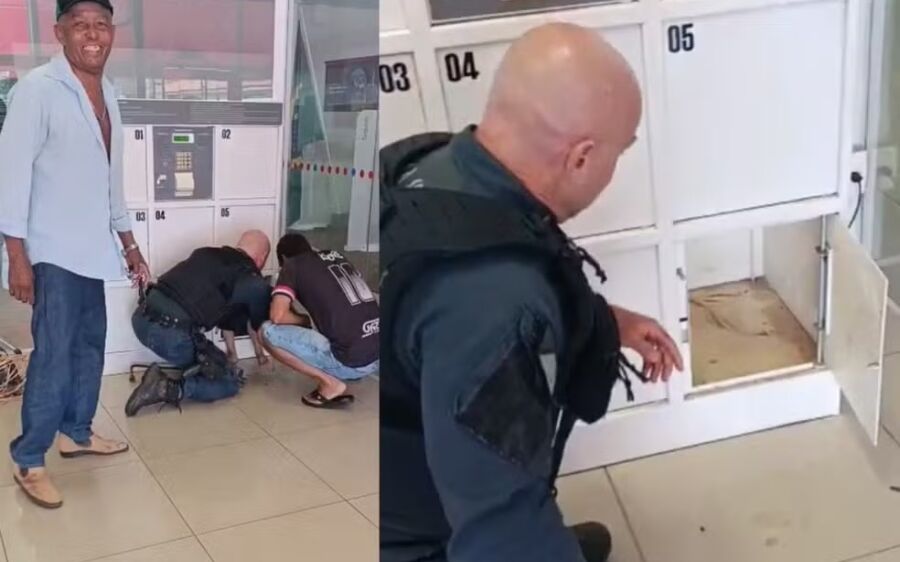 Criança de 3 anos fica presa em armário de banco em MS