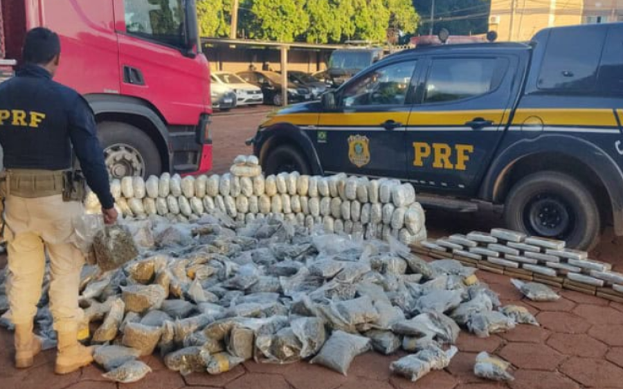 PRF apreende 398 quilos de skunk em caminhão durante fiscalização na BR-262
