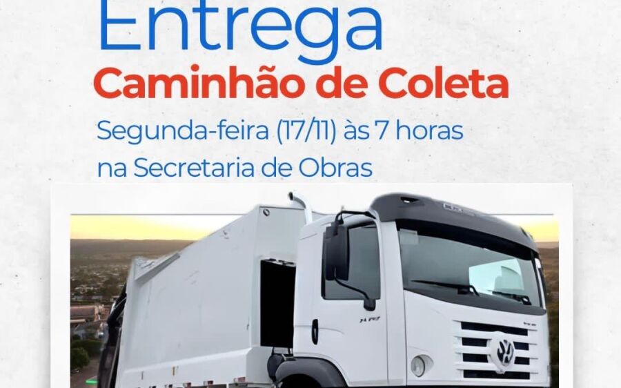 Coxim recebe novo caminhão para coleta de lixo: entrega será nesta segunda-feira (17)