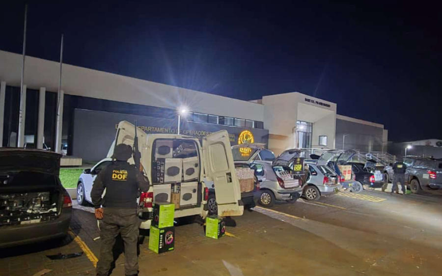 Polícia apreende sete veículos com produtos de contrabando e prende seis pessoas na MS-164
