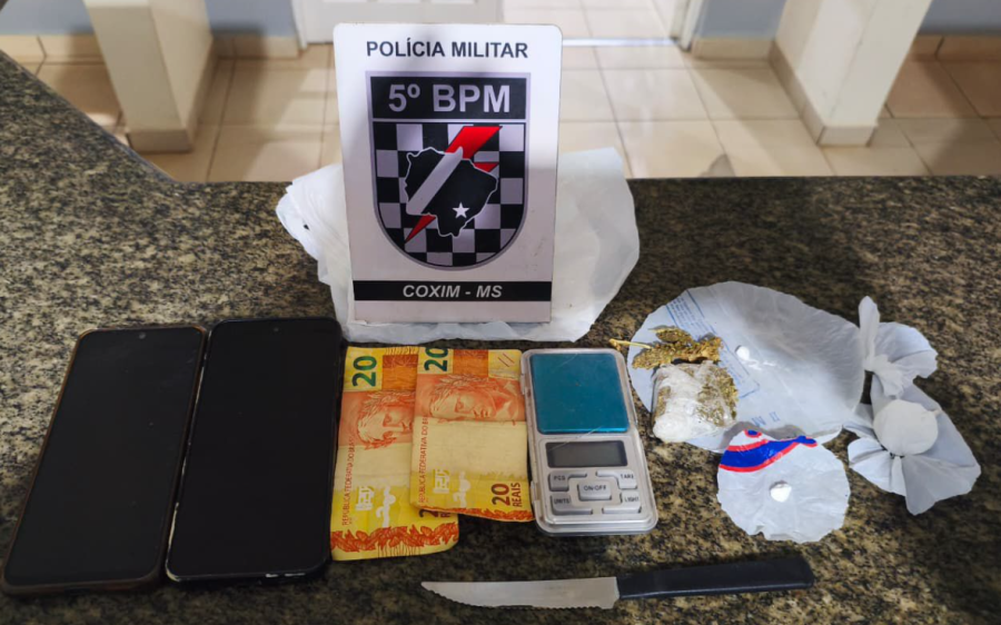Polícia Militar prende homem por tráfico de drogas em Coxim
