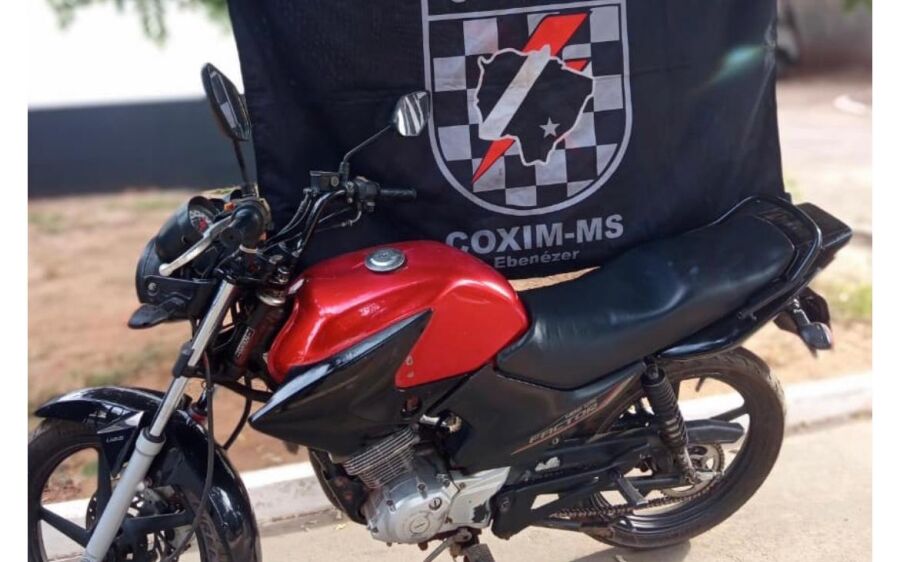 Mais uma moto é furtada em Coxim e recuperada pela PM após denúncia anônima 