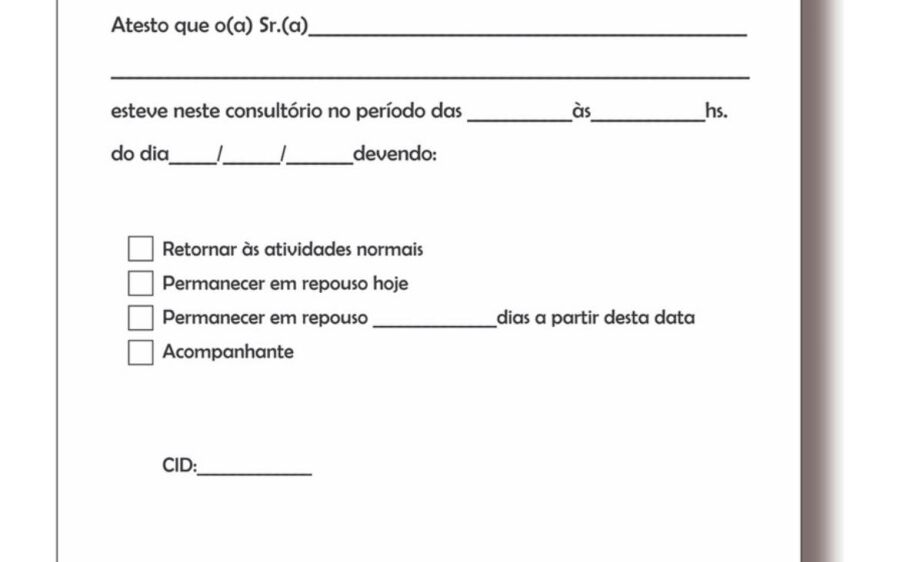 Atestado médico em papel segue válido em 2026, esclarece Conselho Federal de Medicina