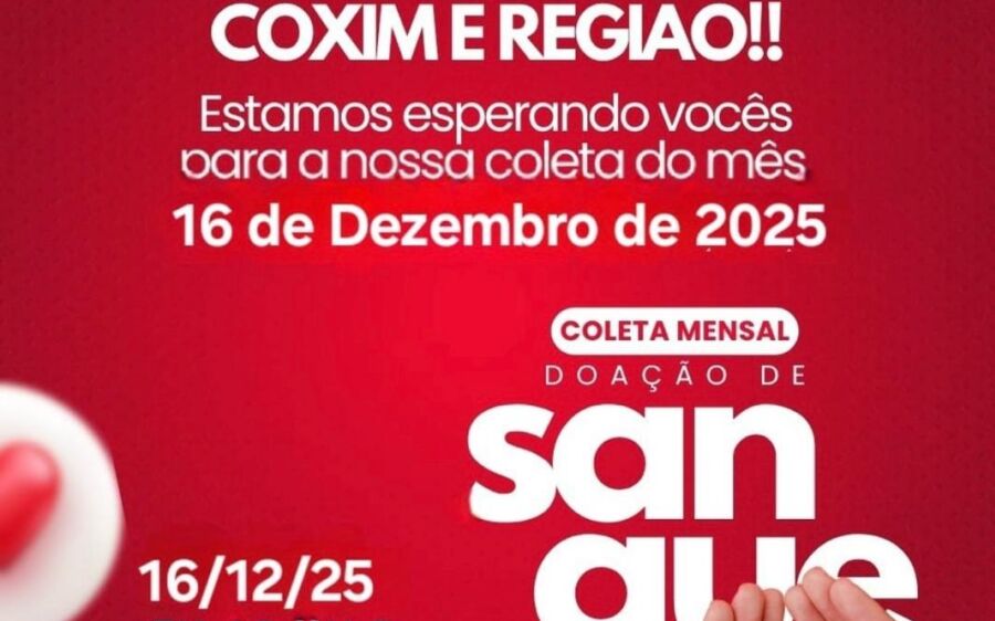            Hemosul realiza coleta de sangue nesta terça-feira (16) em Coxim