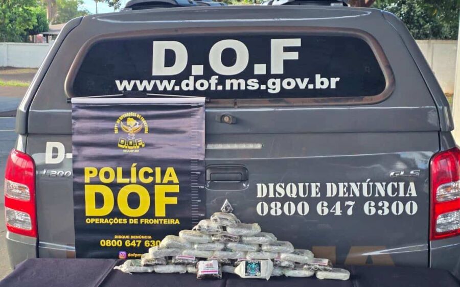 Mulher é presa pelo DOF em Maracaju com 3,1 kg de haxixe marroquino presos ao corpo
