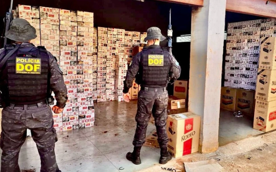 DOF apreende 280 mil maços de cigarros contrabandeados e prende homem em MS
