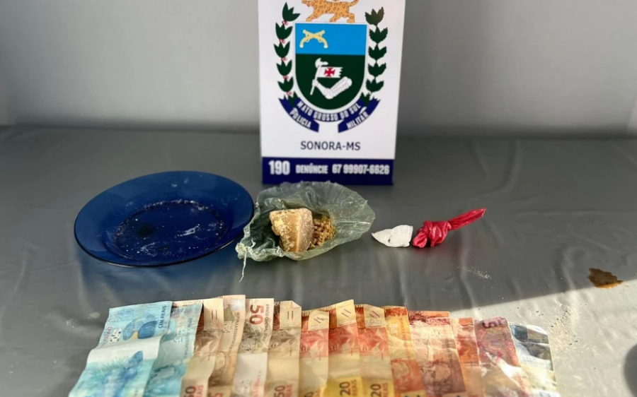 Homem é preso com crack e cocaína após ação da PM em Sonora
