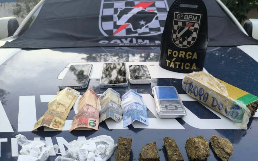 Polícia Militar em Coxim prende homem por tráfico de drogas e fecha 