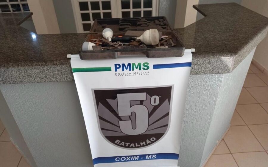 Ferramentas furtadas são recuperadas e três suspeitos são detidos pela PM em Coxim