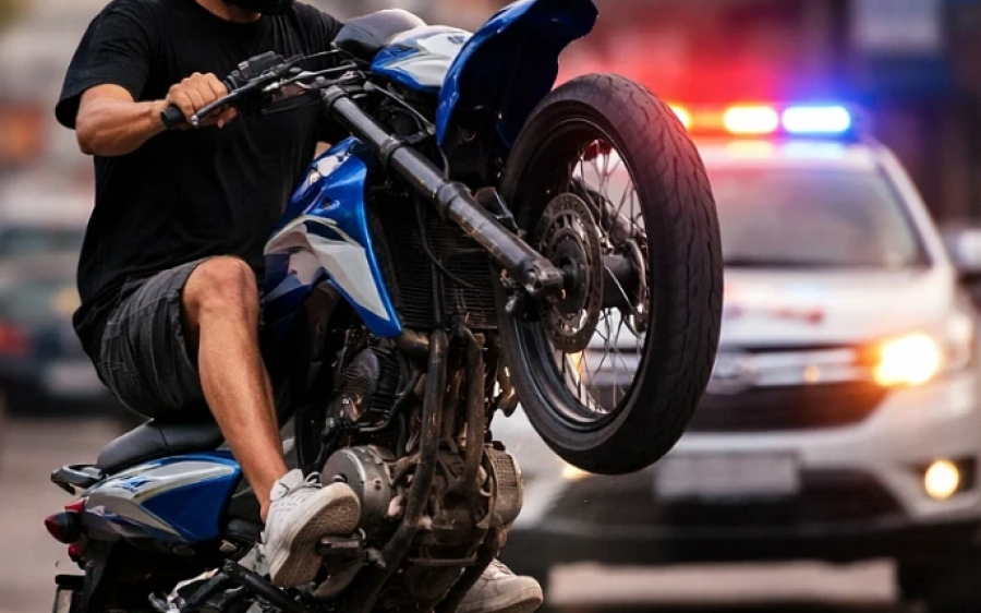 Jovem é preso após ser flagrado empinando moto e avançando sinal no centro de Rio Verde
