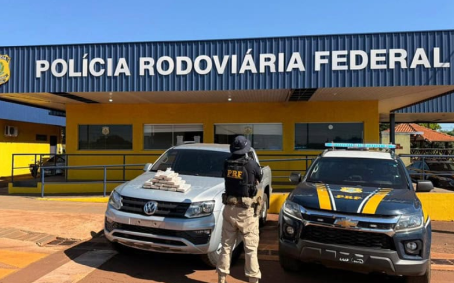 PRF apreende 16 quilos de cocaína escondidos em pneu de caminhonete na BR-163
