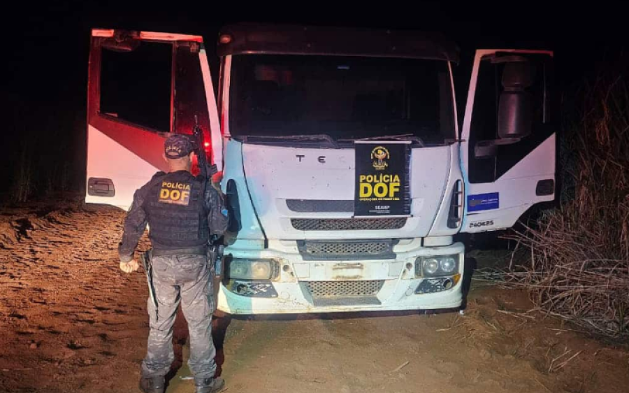 DOF recupera caminhão roubado em Minas Gerais e abandonado em área rural de MS
