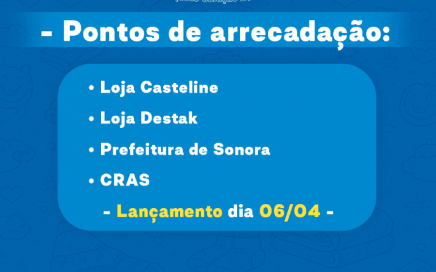 Sonora lança Campanha do Agasalho 2026 com pontos de arrecadação em toda a cidade
