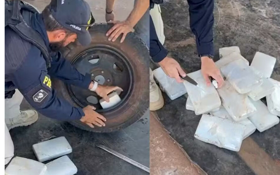 Motorista é preso com cocaína escondida em estepe de caminhonete em MS