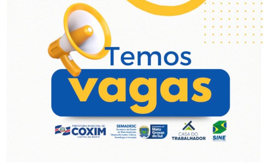 Sine de Coxim abre novas oportunidades de emprego 