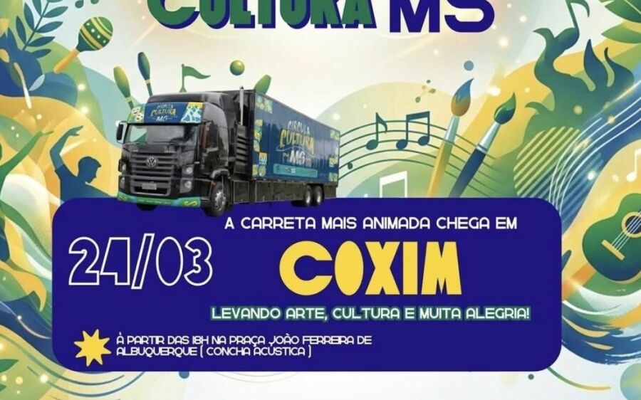 A noite de amanhã (24) será cultural em Coxim com o projeto 