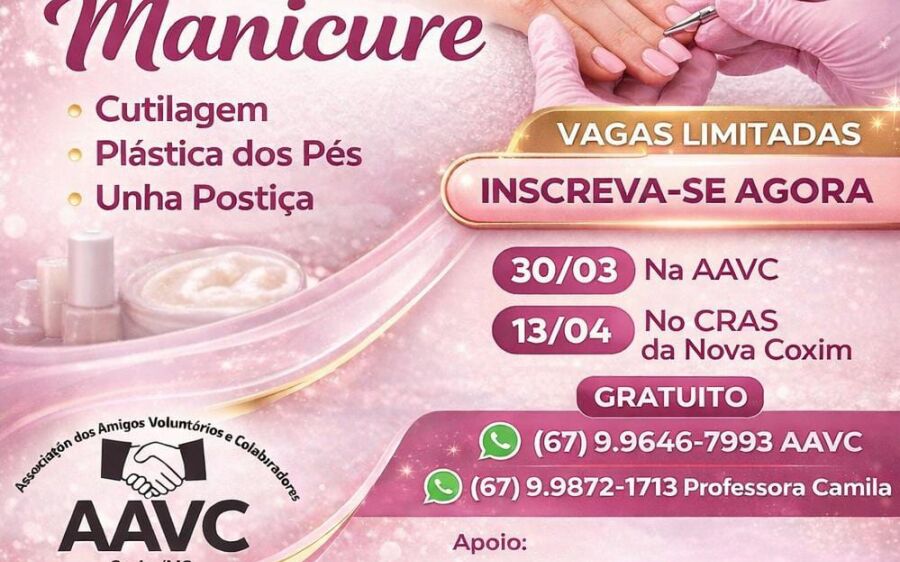 Cursos gratuitos abrem portas para renda extra e capacitação em Coxim