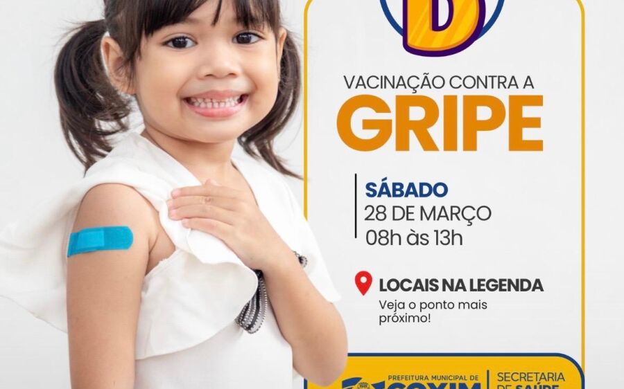 Está acontecendo: Coxim realiza grande mobilização de vacinação contra a gripe neste sábado (28)
