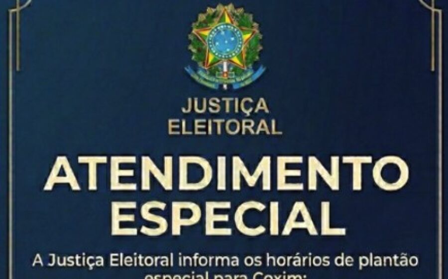 Cart&oacute;rio Eleitoral divulga calend&aacute;rio de plant&otilde;es para regulariza&ccedil;&atilde;o do t&iacute;tulo em Coxim