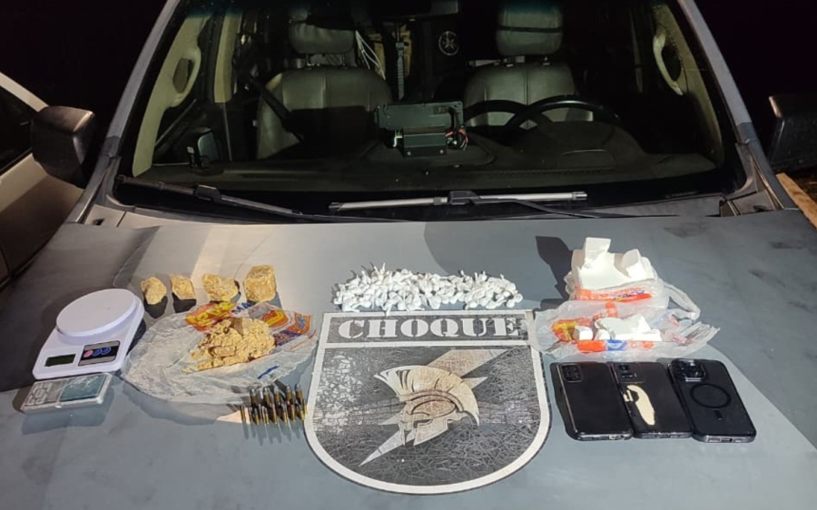 Polícia Militar apreende drogas e munições e prende casal por tráfico em Coxim
