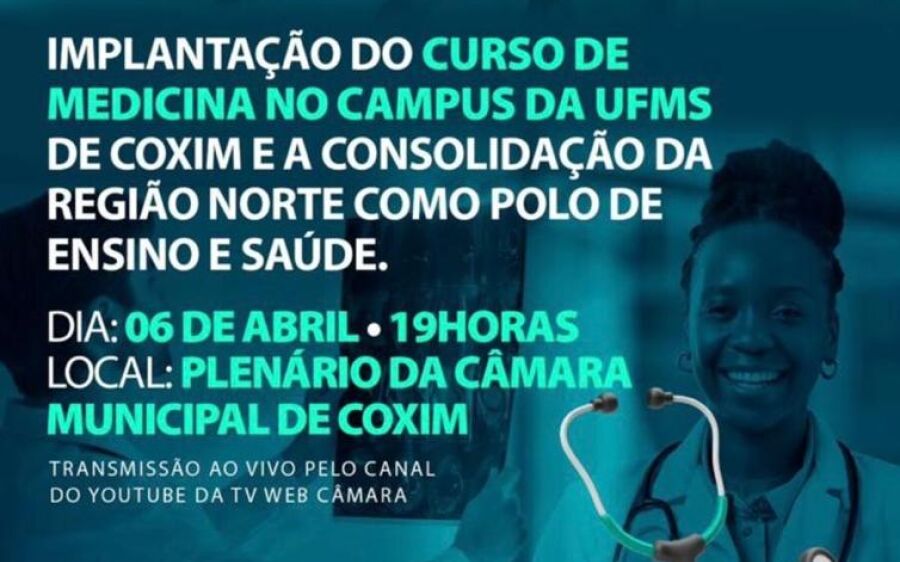 Audiência pública debate implantação do curso de Medicina em Coxim nesta segunda-feira (6)
