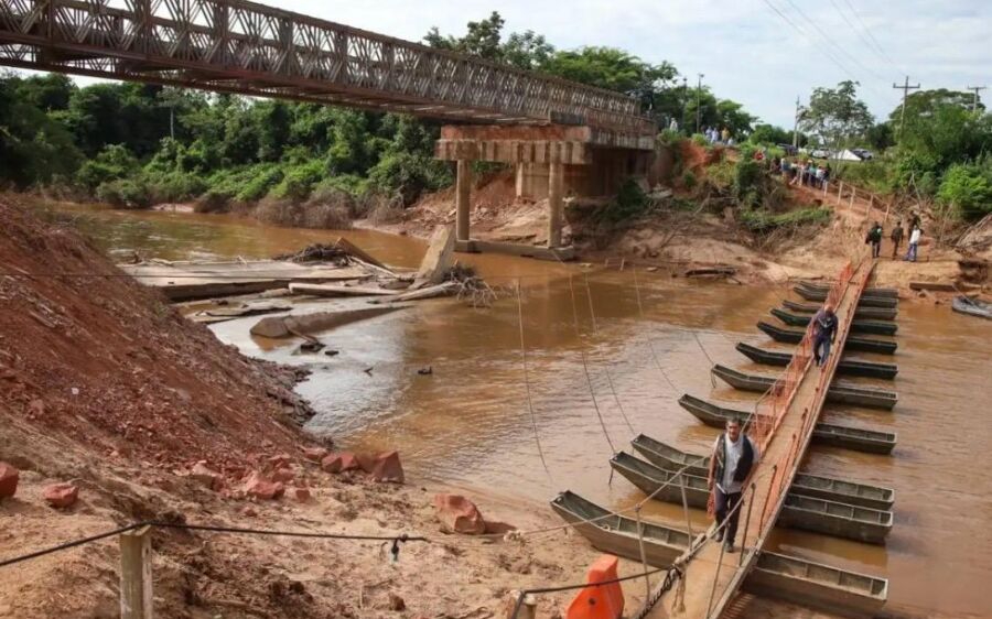 Após quase dois meses, ponte provisória na MS-080 deve liberar tráfego entre Rio Negro e CG