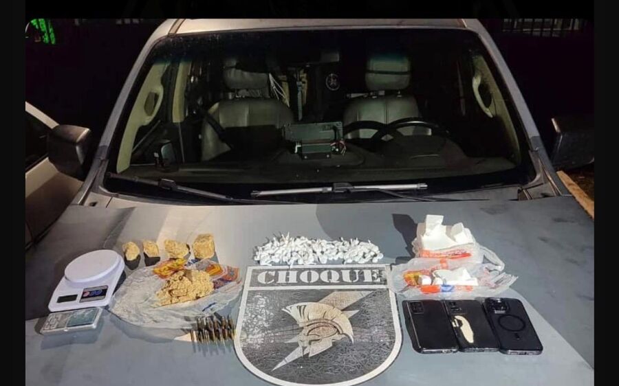 Casal é preso com droga, munições e material do tráfico após tentativa de fuga em Coxim