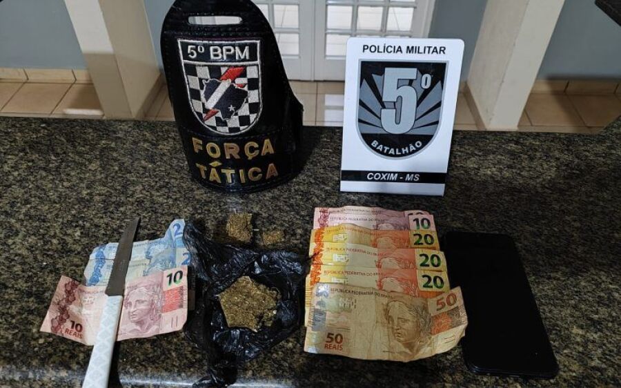 Força Tática intensifica combate ao tráfico e prende suspeito com drogas em Coxim