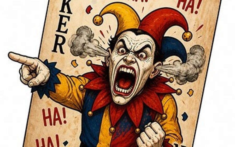 Coringa sorridente está bufando com vazamento de informações
