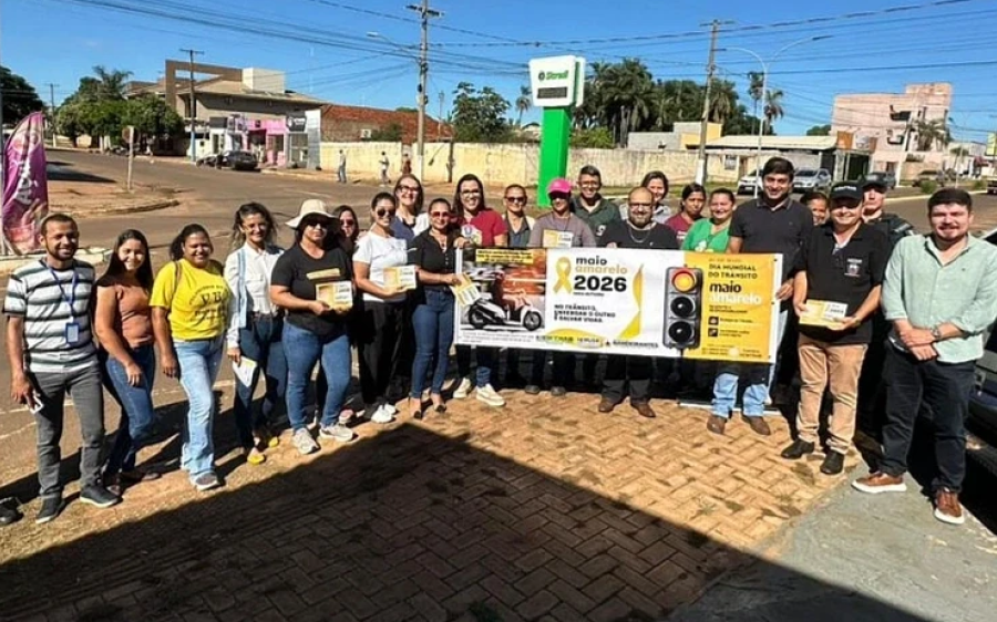Blitz educativa marca início do Maio Amarelo e reforça segurança no trânsito em Bandeirantes
