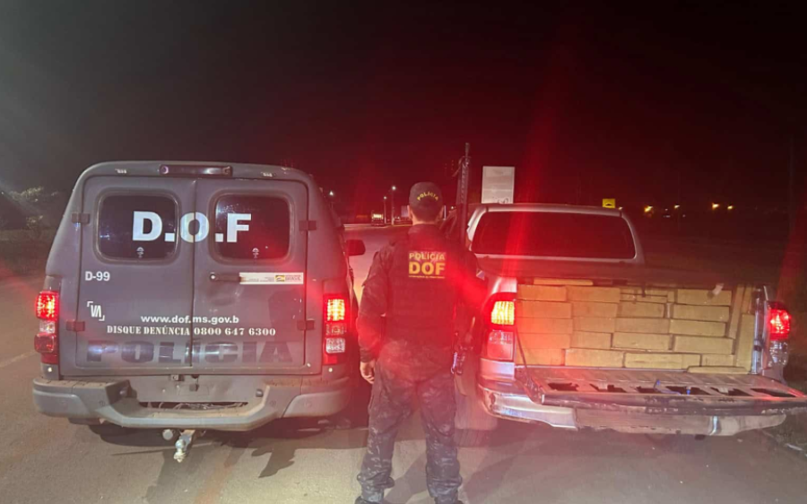 DOF apreende 2 toneladas de maconha em caminhonete furtada após fuga na MS-162
