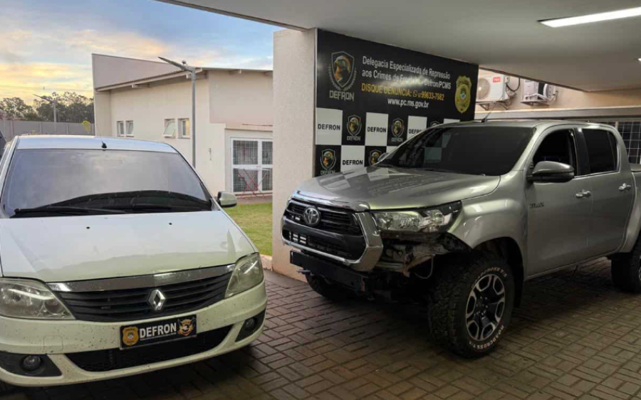 Hilux furtada no Paraná é localizada em oficina e Polícia Civil prende dois homens em Dourados

