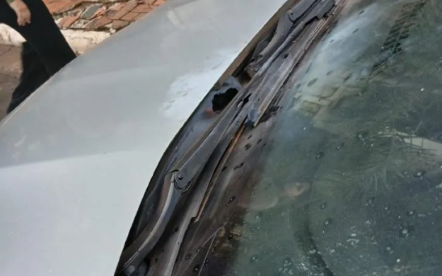Carro de professor é atingido por rojão durante formação escolar em Rio Verde (MS)