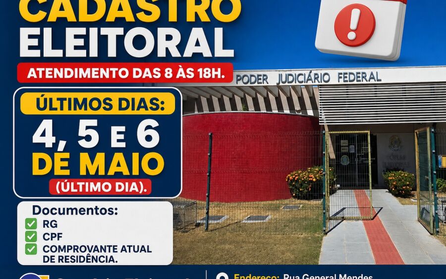 Últimos dias para regularizar o título: Cartório Eleitoral de Coxim intensifica atendimento