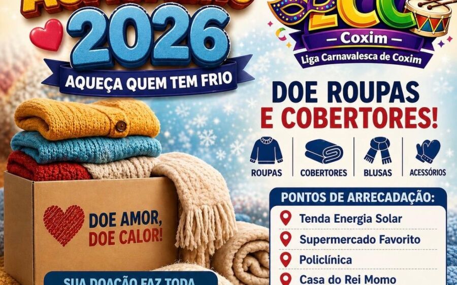 Campanha do Agasalho 2026 mobiliza Coxim para ajudar famílias no inverno