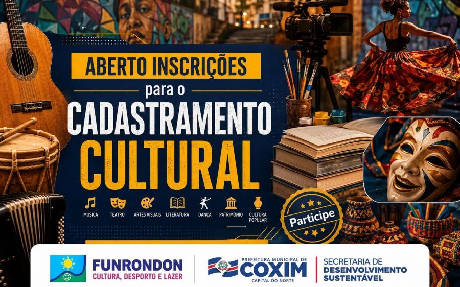 Prefeitura de Coxim abre cadastramento e atualização para artistas e agentes culturais