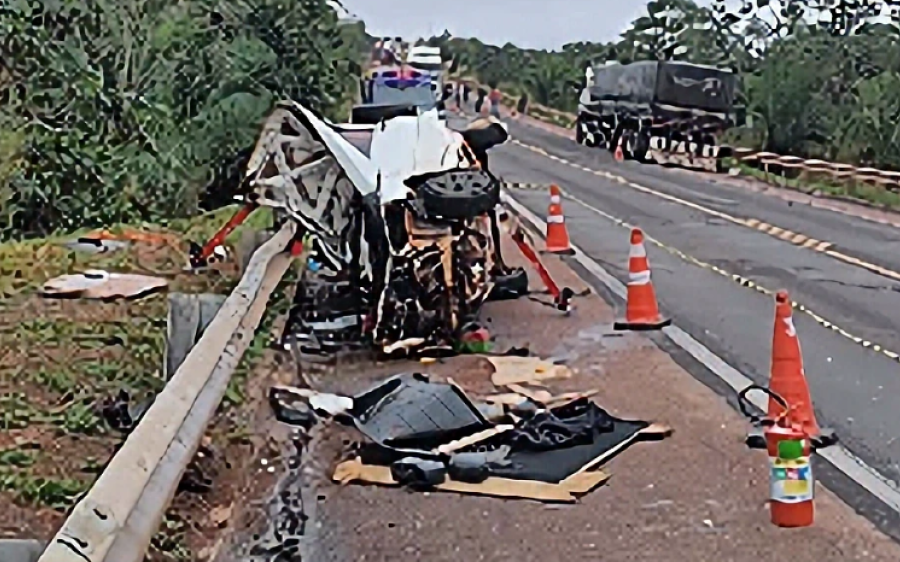Motorista de Fiorino morre em grave acidente na BR-163 entre Rio Verde e São Gabriel do Oeste
