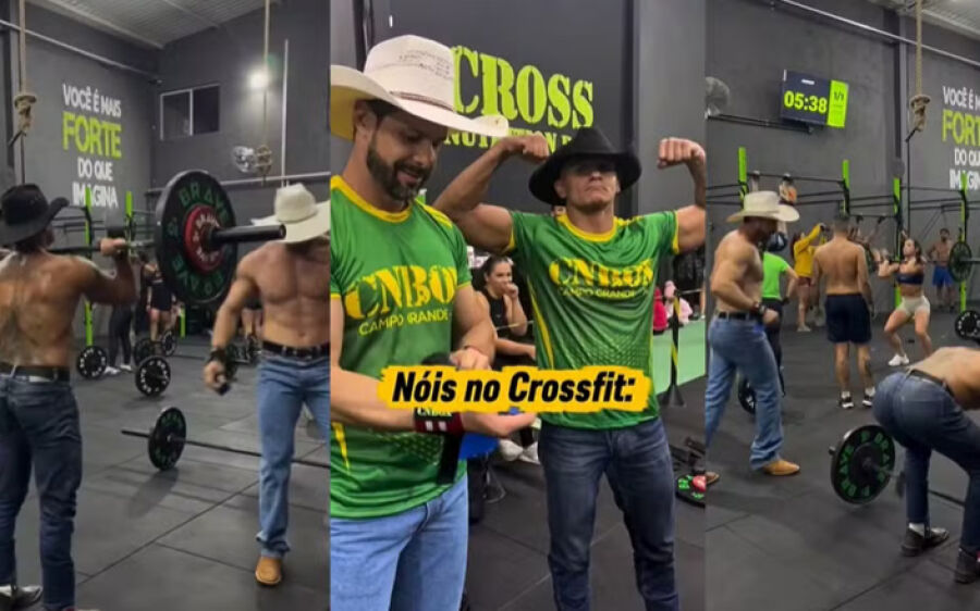 'Crossfiteiros do agro' viralizam ao treinar de chap&eacute;u, bota e fivela em MS