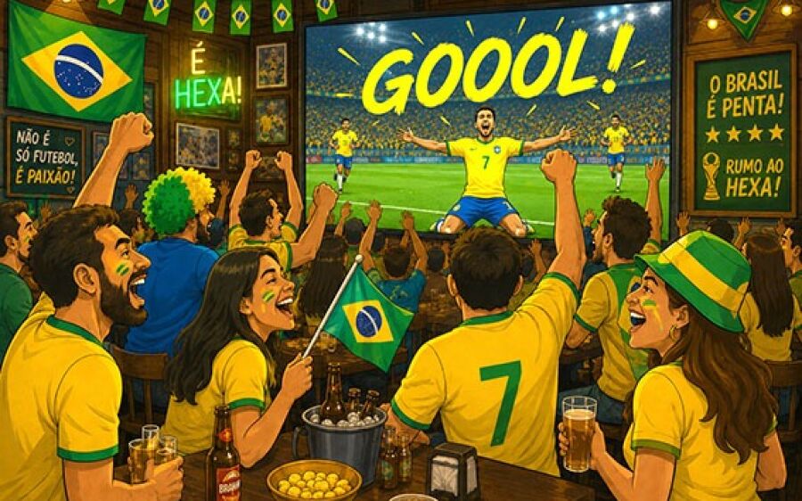 Vai torcer pelo Brasil em bar ou em casa mesmo?
